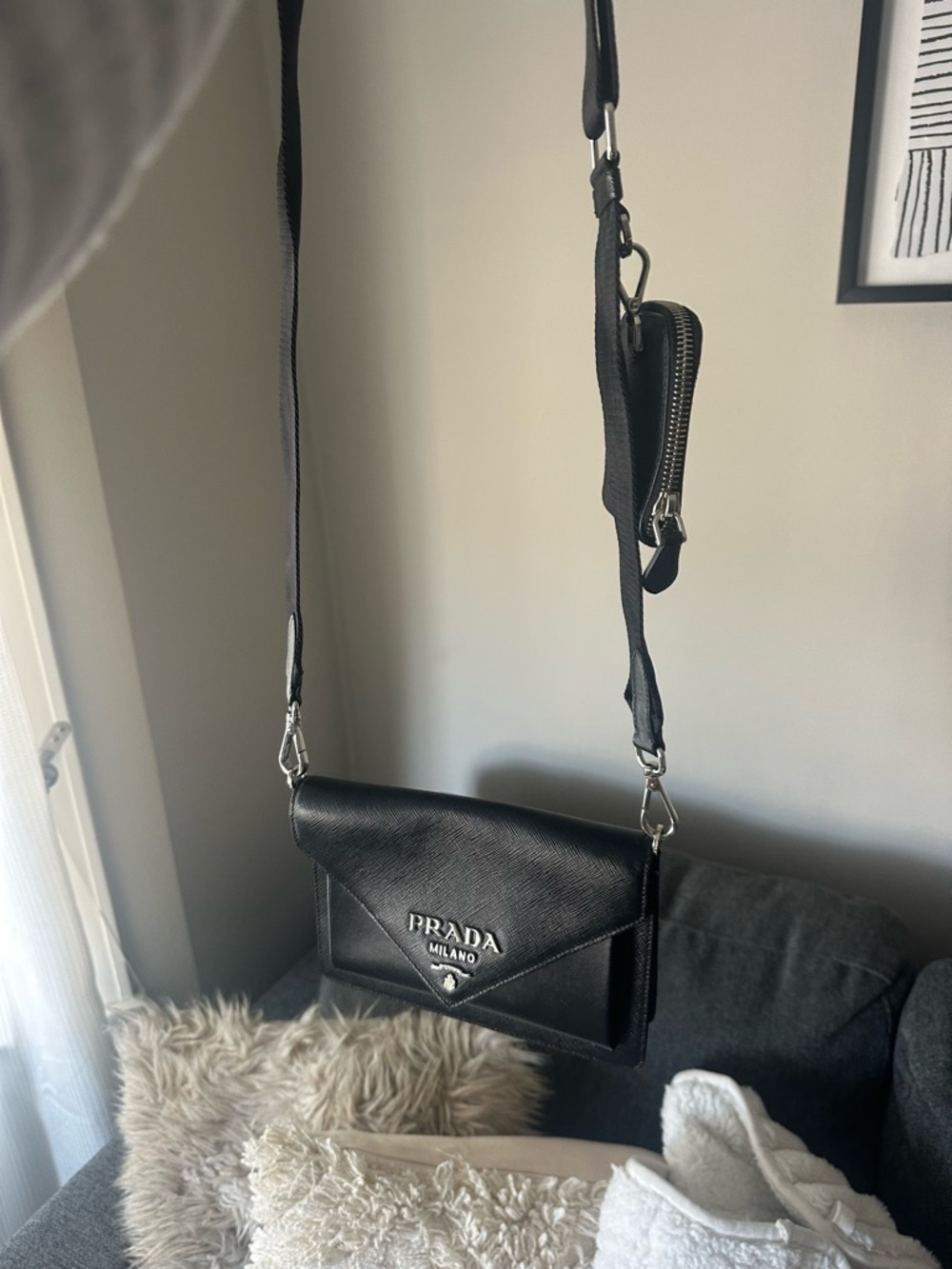 Prada Saffiano leather envelope bag